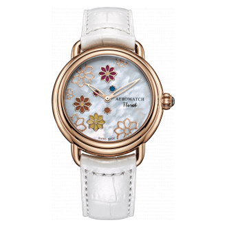 Aerowatch 1942 Floral PVD rosé 