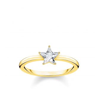 Thomas Sabo Ring Funkelnder Stern Vergoldet 